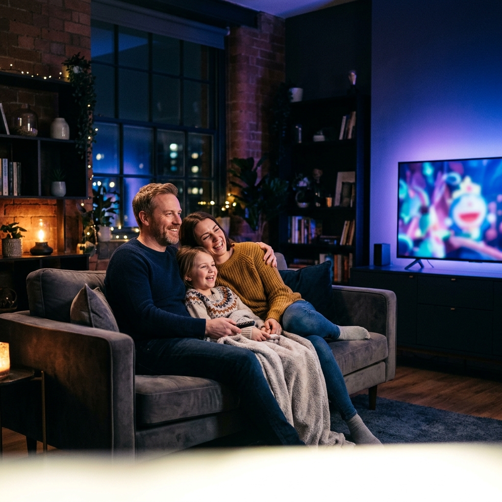Family watching SMARTIFLIX